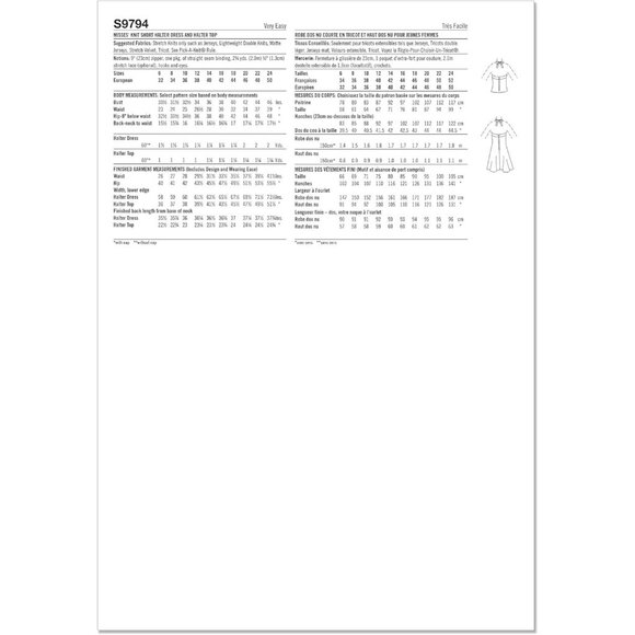 Sewing Pattern Simplicity S9794 Halter Knit Dress Misses Size 6-14 Vintage 1970s - Picture 2 of 6